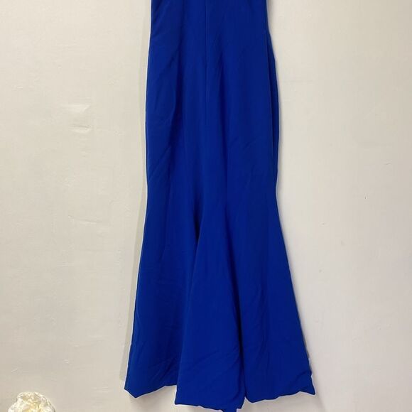 Theia Cobalt Smooth Mermaid Gown - Picture 12 of 14